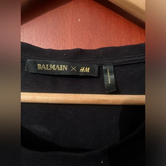 Balmain x H&M HM T-Shirt Los Angeles Luxury Big Logo Sz L Men - Picture 5 of 6